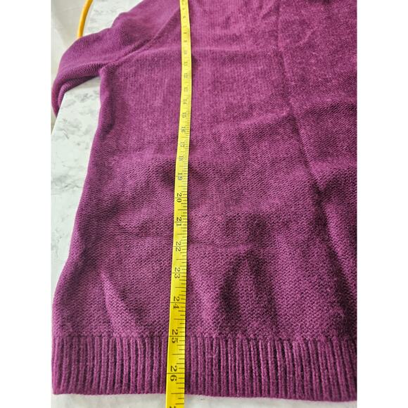 Talbots Womens Sz L Purple Cable Knit Soft Angora Rabbit Hair Blend Sweater - Picture 8 of 8